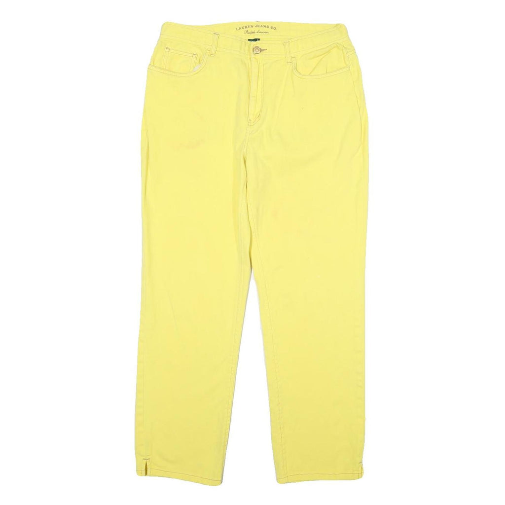 LAUREN RALPH LAUREN Womens Jeans Yellow Regular Straight Denim W32 L28 Button