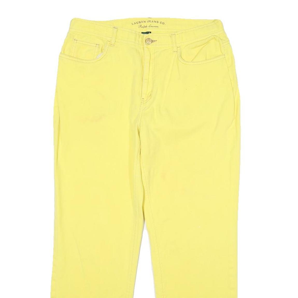 LAUREN RALPH LAUREN Womens Jeans Yellow Regular Straight Denim W32 L28 Button