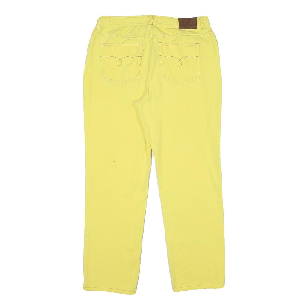 LAUREN RALPH LAUREN Womens Jeans Yellow Regular Straight Denim W32 L28 Button