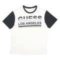 GUESS Mens White & Black Los Angeles Graphic T-Shirt 2XL Short Sleeve Crew Neck