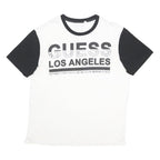 GUESS Mens White & Black Los Angeles Graphic T-Shirt 2XL Short Sleeve Crew Neck