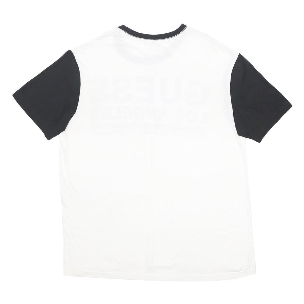 GUESS Mens White & Black Los Angeles Graphic T-Shirt 2XL Short Sleeve Crew Neck