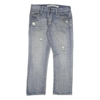 URBAN HERTITAGE Mens Blue Regular Straight Denim Light W36 L31 Distressed Cotton