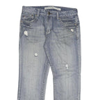 URBAN HERTITAGE Mens Blue Regular Straight Denim Light W36 L31 Distressed Cotton