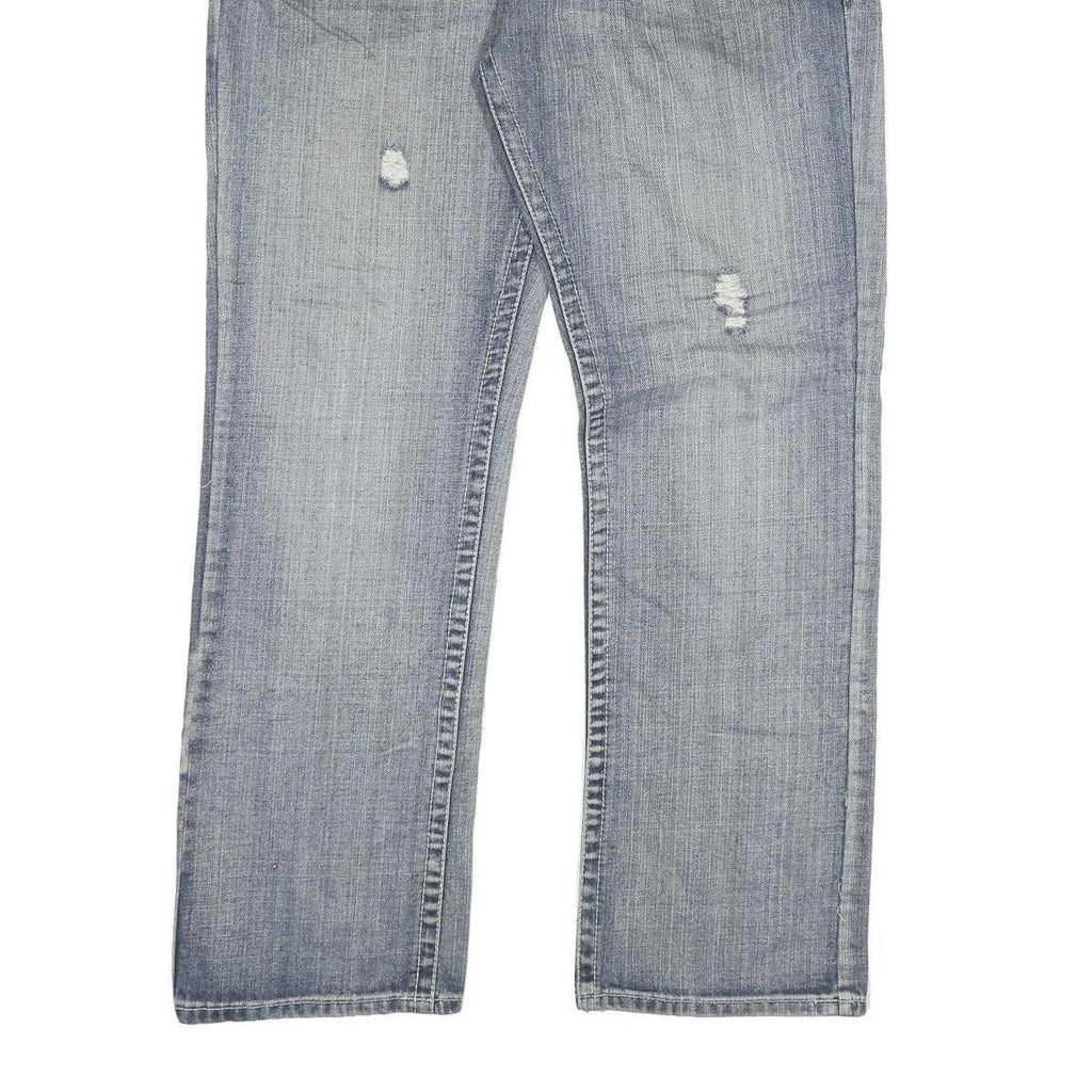 URBAN HERTITAGE Mens Blue Regular Straight Denim Light W36 L31 Distressed Cotton