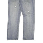 URBAN HERTITAGE Mens Blue Regular Straight Denim Light W36 L31 Distressed Cotton