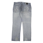 URBAN HERTITAGE Mens Blue Regular Straight Denim Light W36 L31 Distressed Cotton