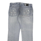 URBAN HERTITAGE Mens Blue Regular Straight Denim Light W36 L31 Distressed Cotton