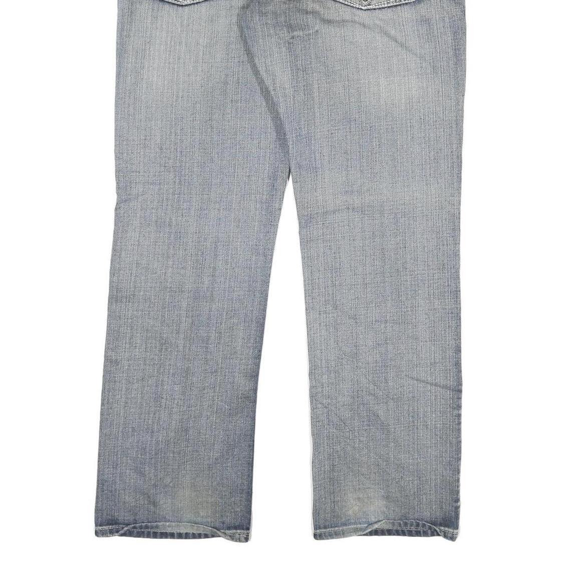 URBAN HERTITAGE Mens Blue Regular Straight Denim Light W36 L31 Distressed Cotton