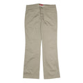 DICKIES Womens Regular Fit Beige Cotton Blend Zip Trousers W34 L31 Workwear