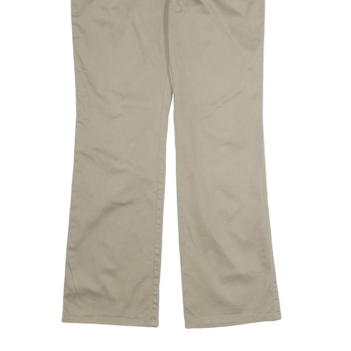 DICKIES Womens Regular Fit Beige Cotton Blend Zip Trousers W34 L31 Workwear