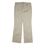 DICKIES Womens Regular Fit Beige Cotton Blend Zip Trousers W34 L31 Workwear