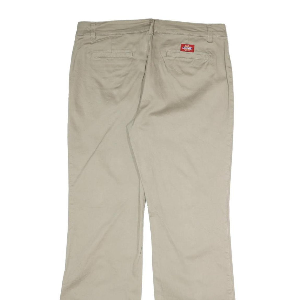 DICKIES Womens Regular Fit Beige Cotton Blend Zip Trousers W34 L31 Workwear