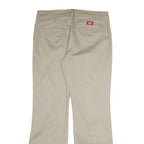 DICKIES Womens Regular Fit Beige Cotton Blend Zip Trousers W34 L31 Workwear