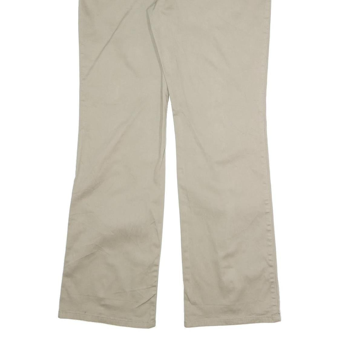 DICKIES Womens Regular Fit Beige Cotton Blend Zip Trousers W34 L31 Workwear