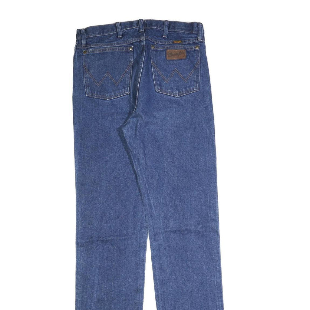 WRANGLER Mens Regular Blue Jeans Denim Medium W35 L38 Classic Cotton Blend Zip
