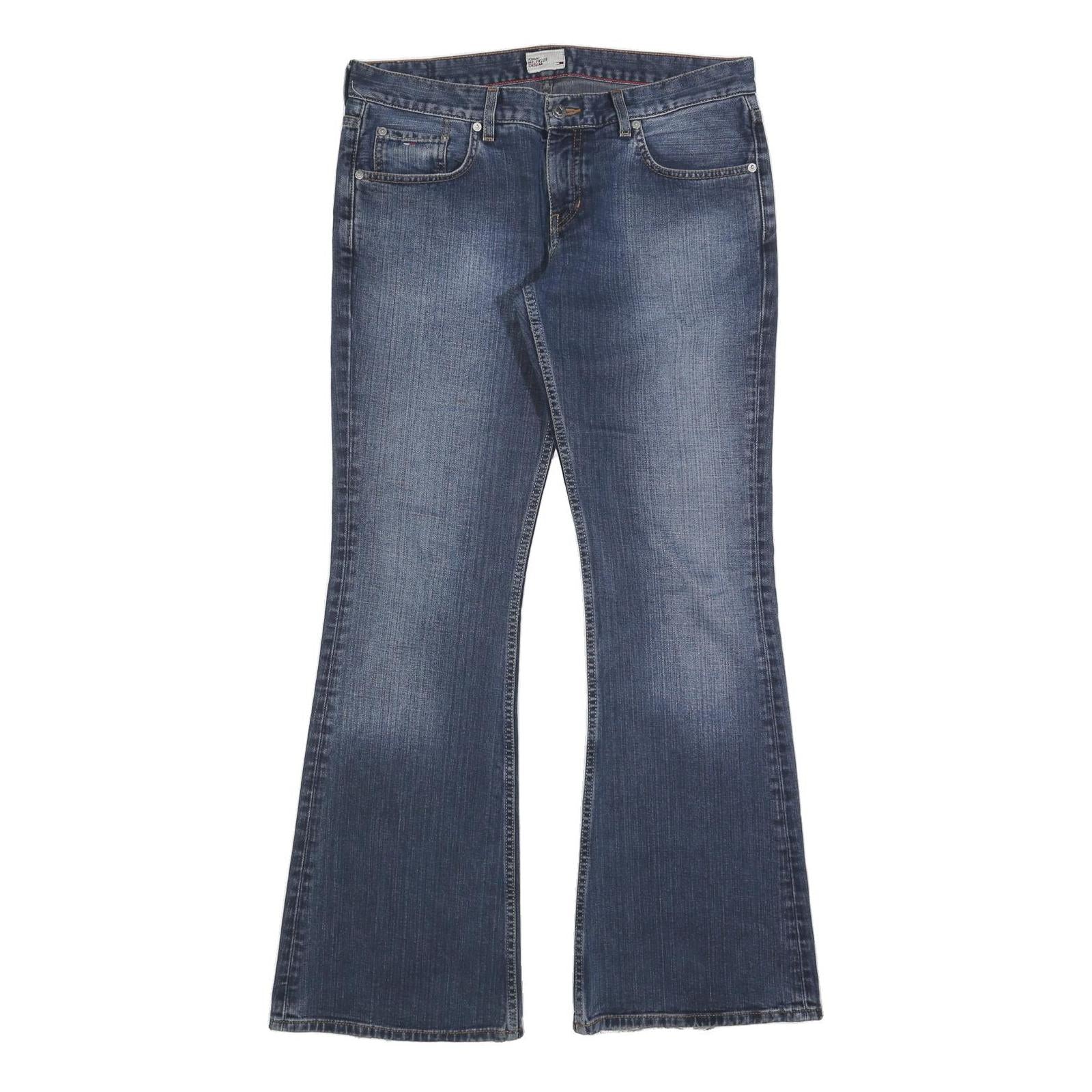 TOMMY HILFIGER Womens Jeans Blue Regular Flared Denim Medium W34 L34 Classic