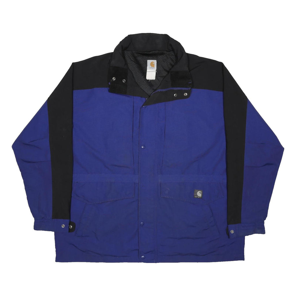 CARHARTT Mens Blue & Black Zip Jacket XL Synthetic Workwear Durable