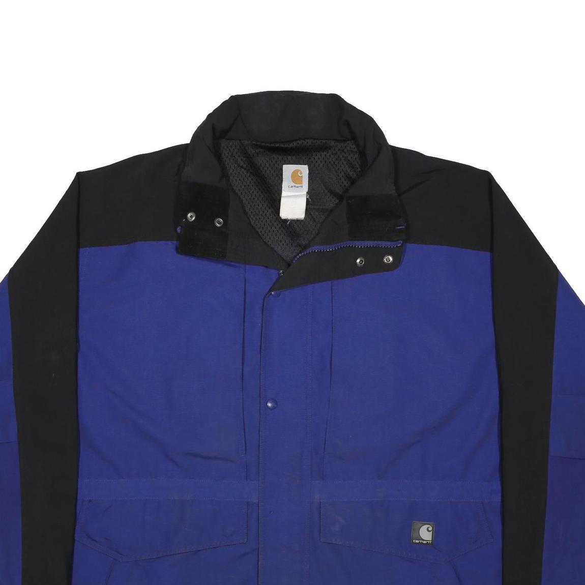 CARHARTT Mens Blue & Black Zip Jacket XL Synthetic Workwear Durable