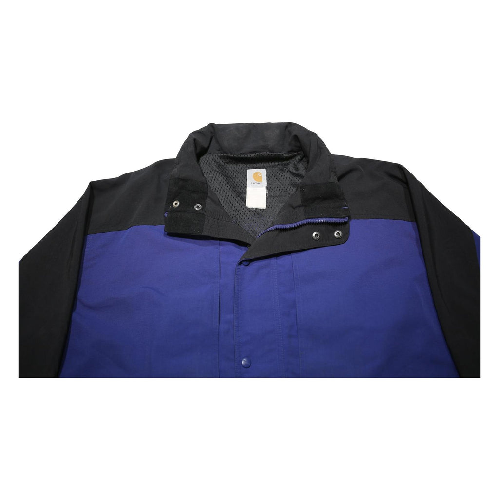 CARHARTT Mens Blue & Black Zip Jacket XL Synthetic Workwear Durable
