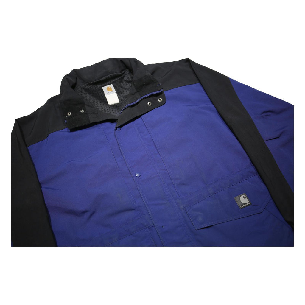 CARHARTT Mens Blue & Black Zip Jacket XL Synthetic Workwear Durable