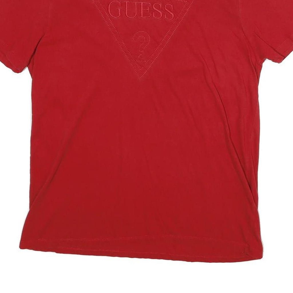 GUESS Mens Red Graphic T-Shirt M Short Sleeve Crew Neck Casual Cotton