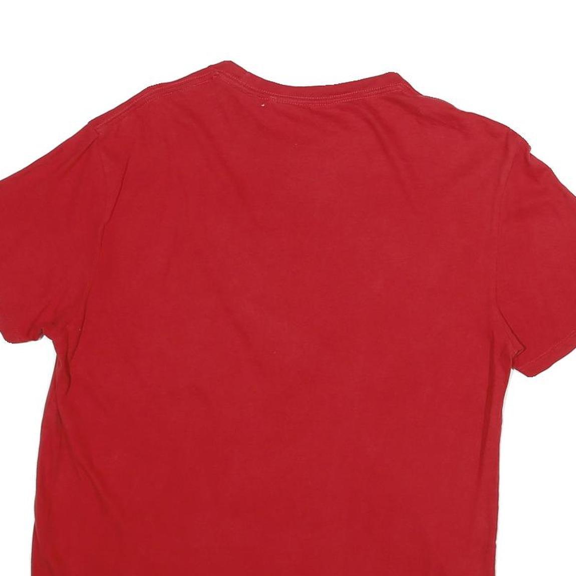 GUESS Mens Red Graphic T-Shirt M Short Sleeve Crew Neck Casual Cotton