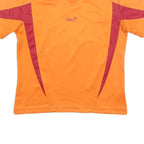 JACK WOLFSKIN Womens Orange & Burgundy Modern T-Shirt S Short Sleeve V-Neck