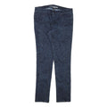 DKNY Womens Slim Blue Denim Jeans W31 L30 Floral Print Cotton Blend Zip