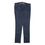 DKNY Womens Slim Blue Denim Jeans W31 L30 Floral Print Cotton Blend Zip