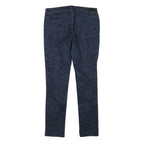 DKNY Womens Slim Blue Denim Jeans W31 L30 Floral Print Cotton Blend Zip