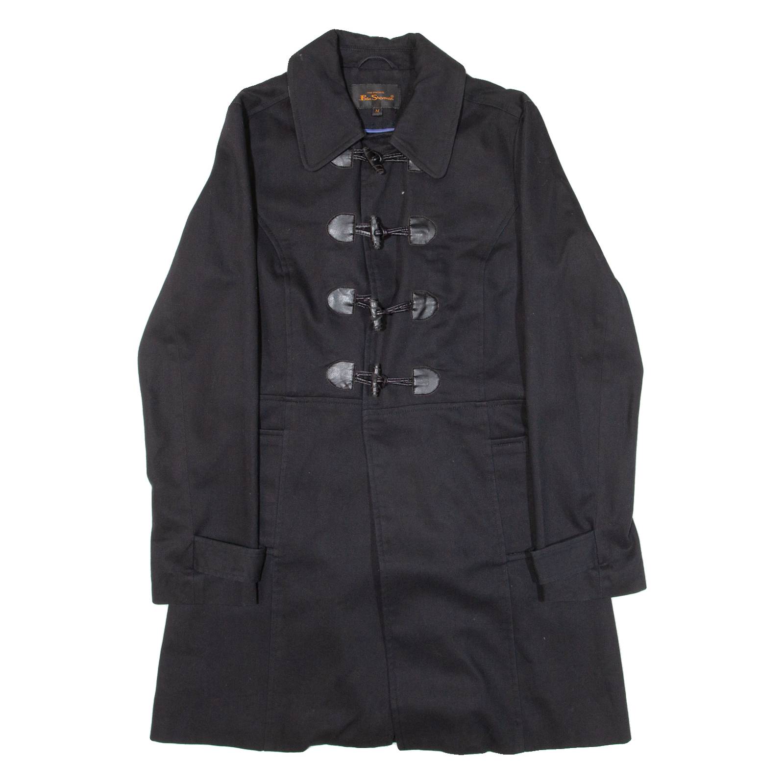 BEN SHERMAN Womens Overcoat Coat Black M