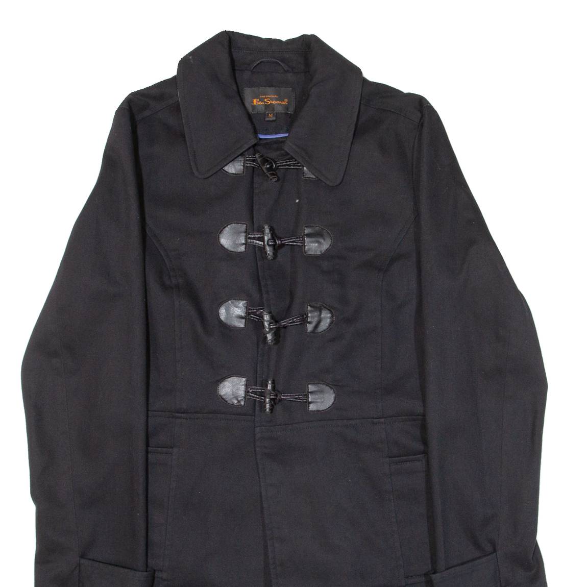 BEN SHERMAN Womens Overcoat Coat Black M