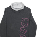 PUMA Womens Black Pullover Sweatshirt UK 14 Funnel Neck Cotton Blend