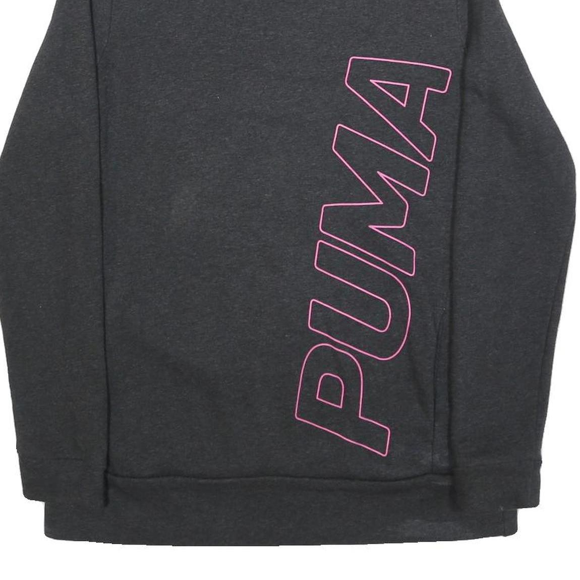 PUMA Womens Black Pullover Sweatshirt UK 14 Funnel Neck Cotton Blend