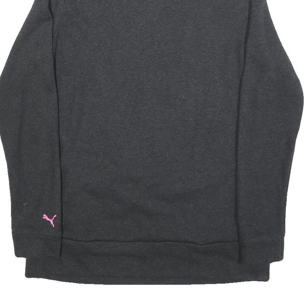 PUMA Womens Black Pullover Sweatshirt UK 14 Funnel Neck Cotton Blend