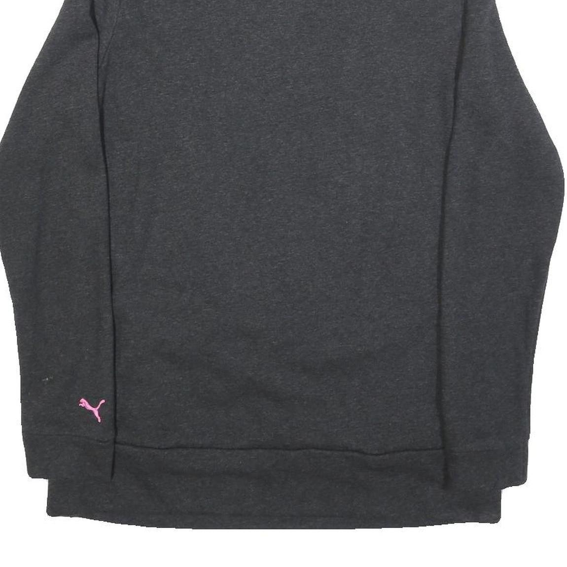 PUMA Womens Black Pullover Sweatshirt UK 14 Funnel Neck Cotton Blend