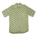 COLDOR Mens Green Checked Rayon Shirt M Lightweight Summer Casual Short Sleeve