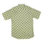 COLDOR Mens Green Checked Rayon Shirt M Lightweight Summer Casual Short Sleeve