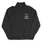 RUSSELL ATHLETIC Mens Black Cotton Blend Zip Jacket L Plain Casual Sportswear