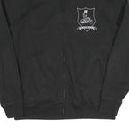 RUSSELL ATHLETIC Mens Black Cotton Blend Zip Jacket L Plain Casual Sportswear