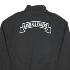 RUSSELL ATHLETIC Mens Black Cotton Blend Zip Jacket L Plain Casual Sportswear