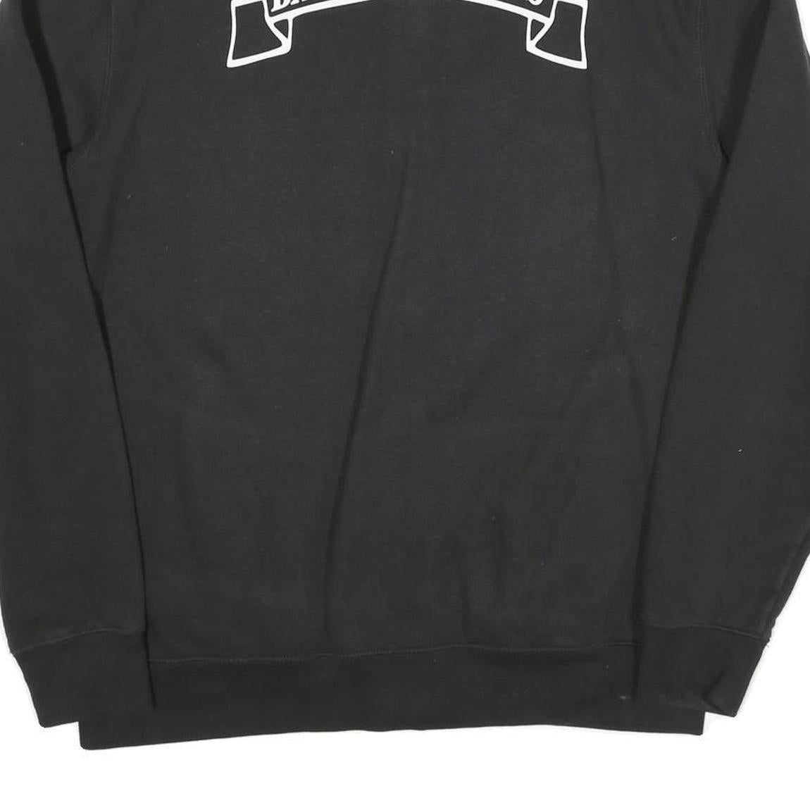 RUSSELL ATHLETIC Mens Black Cotton Blend Zip Jacket L Plain Casual Sportswear