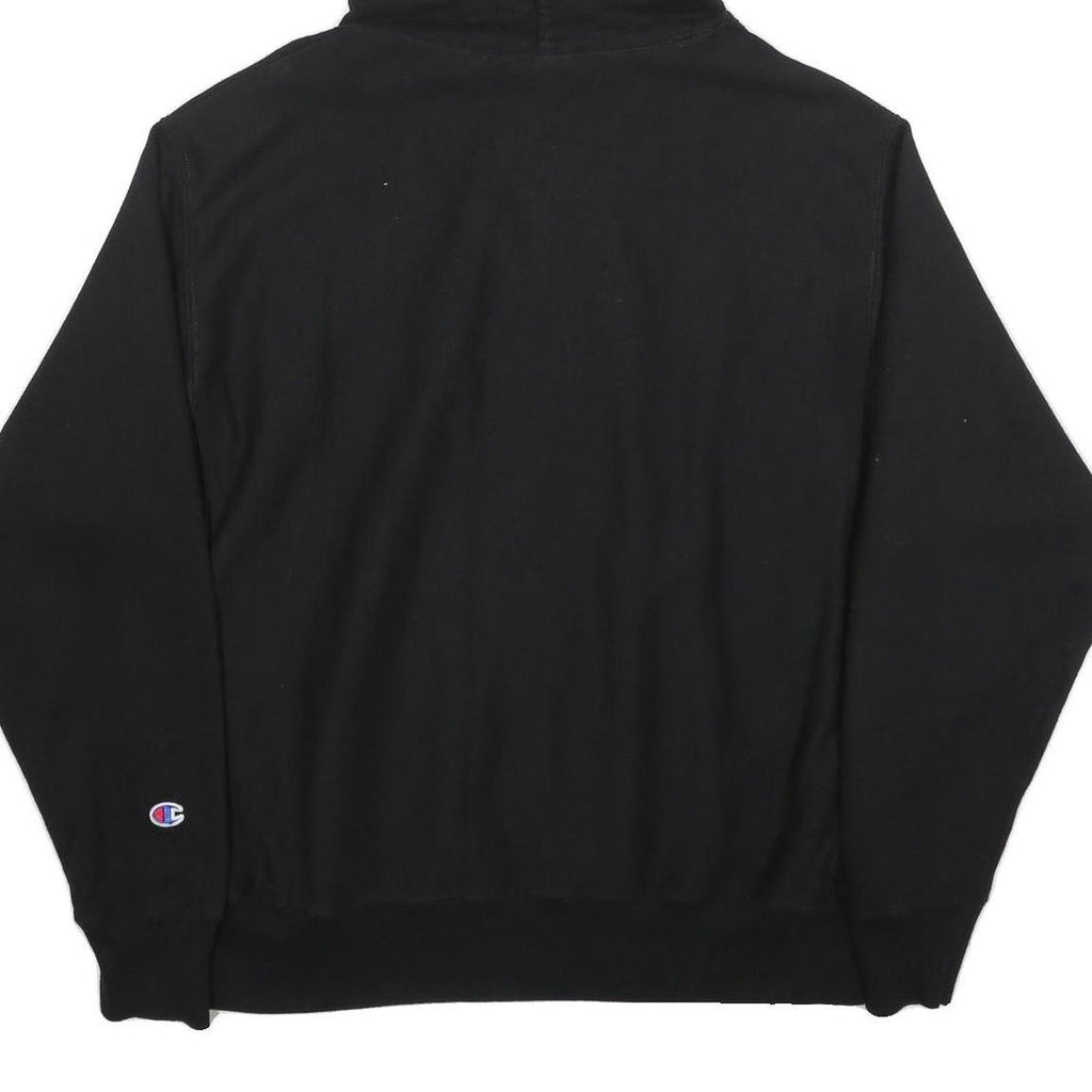 CHAMPION REVERSE WEAVE Mens Black Hoodie L Cotton Pullover Hooded Sweatshirt