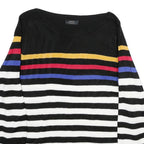 PAPAYA Womens Black & White Striped Patterned Jumper Round Neck Basic Knit UK 16