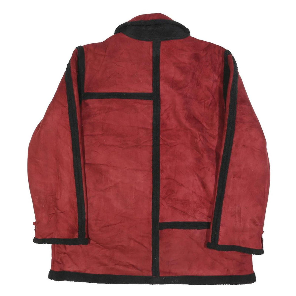 COLDWATER CREEK Womens Red & Black Zip Jacket M Polyester Blend Colourblock