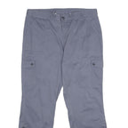 LL BEAN Womens Cotton Regular Cargo Grey Trousers W36 L31 Practical Zip Closure