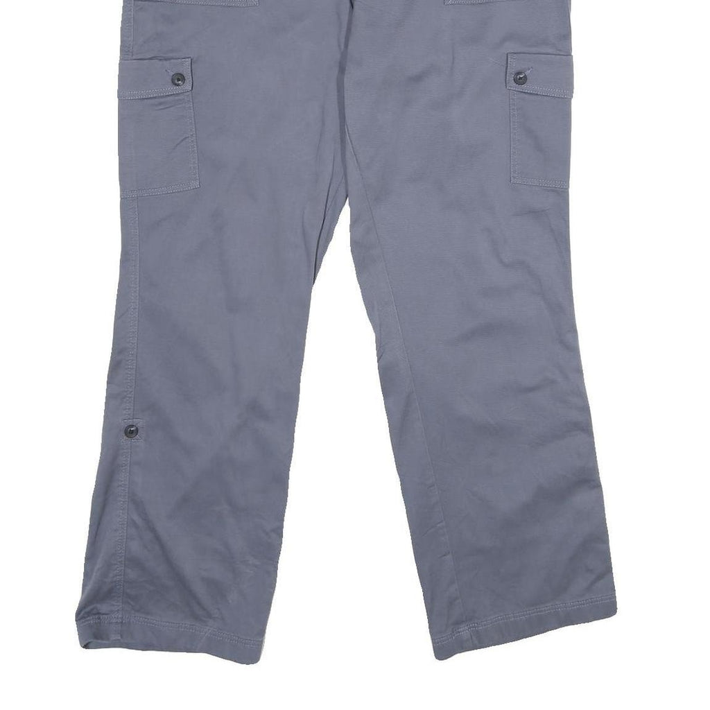 LL BEAN Womens Cotton Regular Cargo Grey Trousers W36 L31 Practical Zip Closure