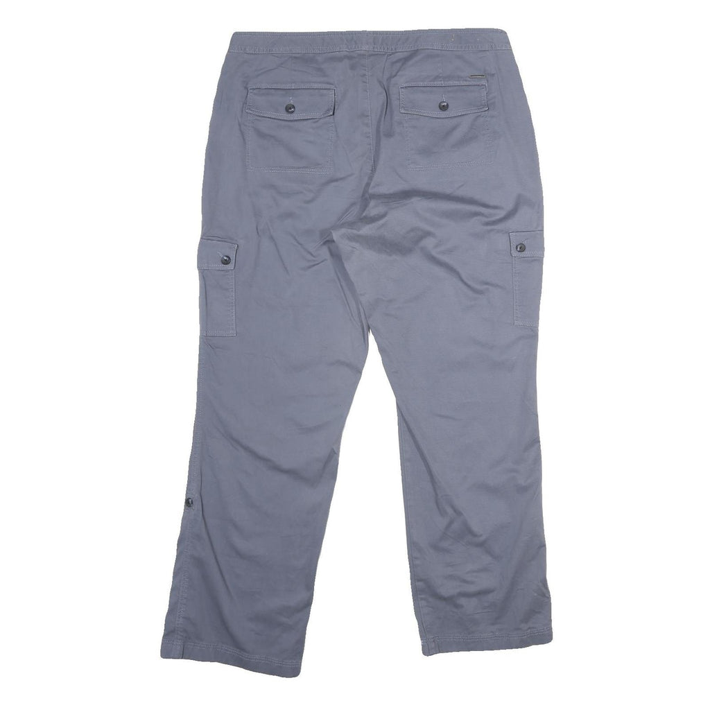 LL BEAN Womens Cotton Regular Cargo Grey Trousers W36 L31 Practical Zip Closure