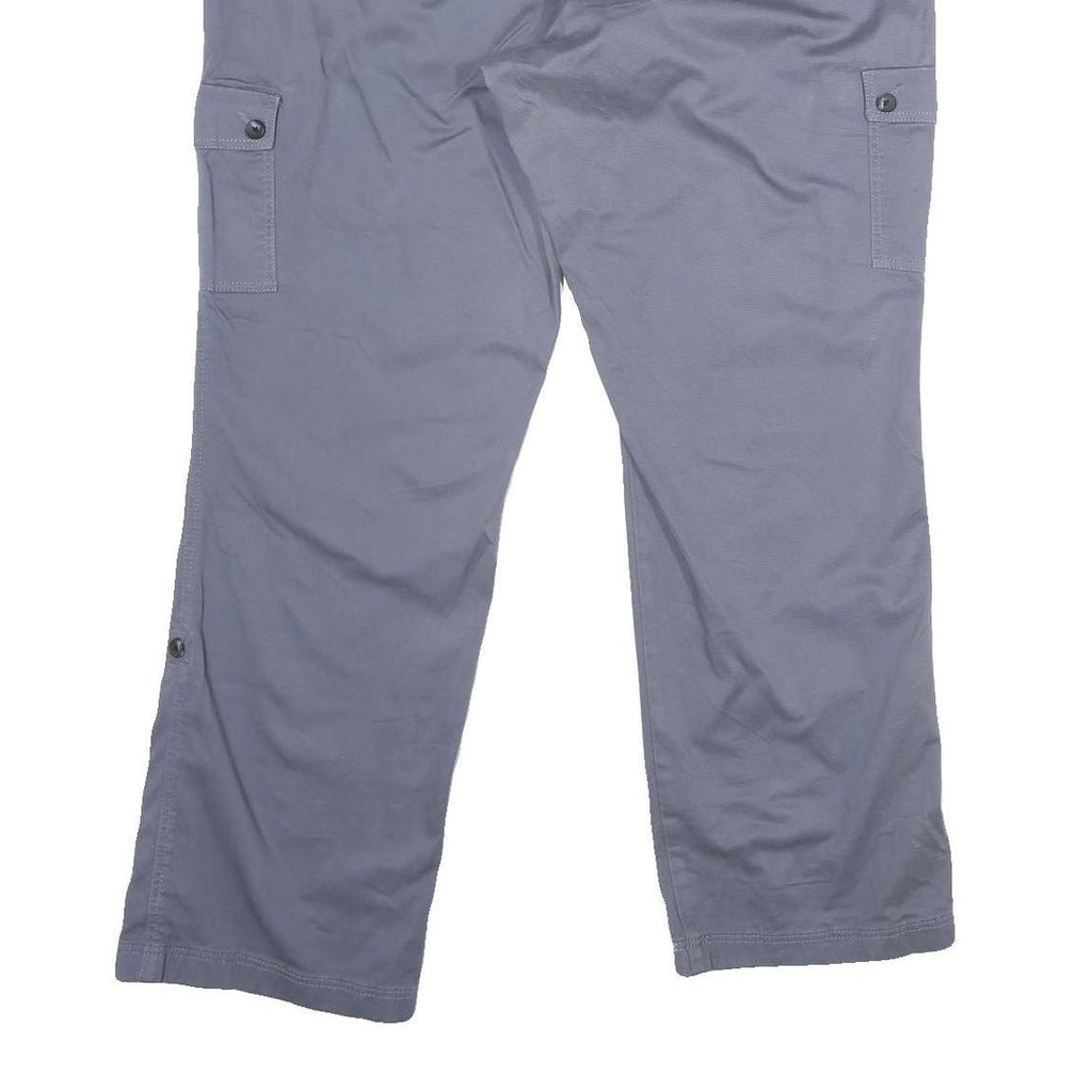 LL BEAN Womens Cotton Regular Cargo Grey Trousers W36 L31 Practical Zip Closure